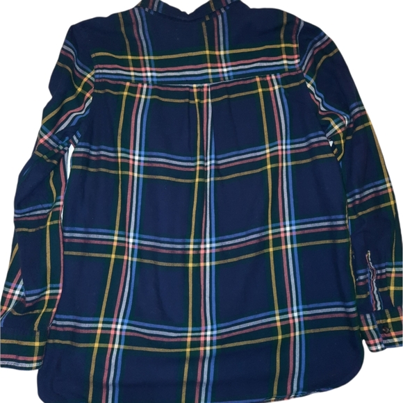 WOMEN'S 100% COTTON PLAID RELAXED FIT, FLOWY BUTTON-UP SHIRT | LARGE - Picture 2 of 4